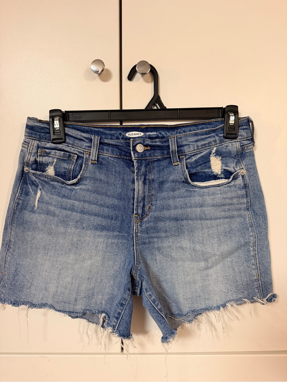 Old Navy Boyfriend Light Blue Distressed Denim Cutoff Shorts